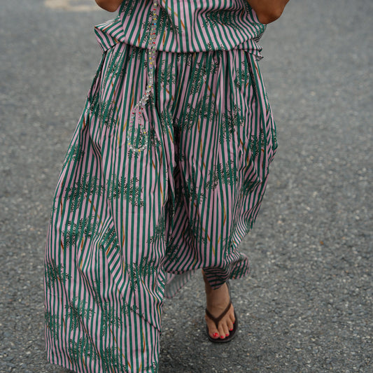 PALM STRIPE LINEN